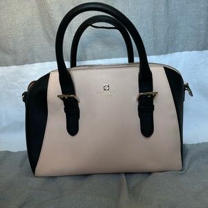 Kate Spade blush pink & black small satchel.